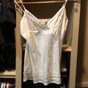Bebe white sequined top